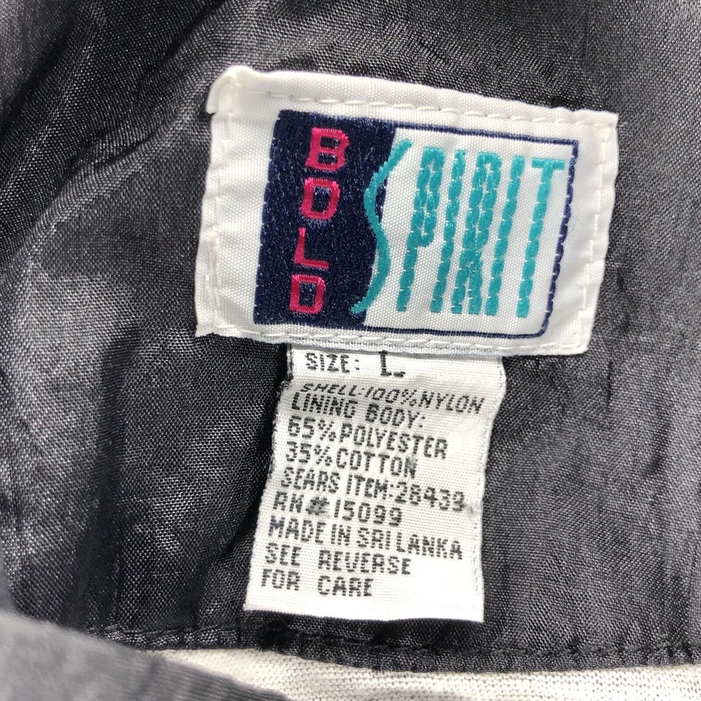 Bolo Spirit Men's Large Black Retro Windbreaker Full Zip Lined Track Jacket VTG - Picture 6 of 6
